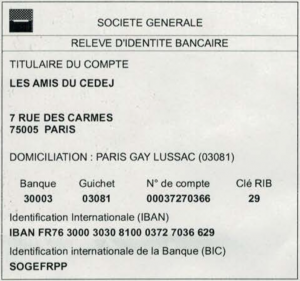 RIB les amis du CEDEJ